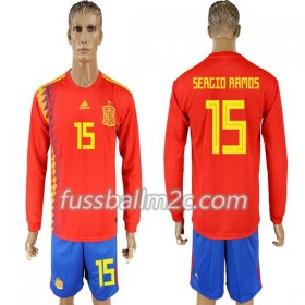Fußballtrikots Spanien Ramos 15 Heim Trikotsatz WM 2018 Langarm